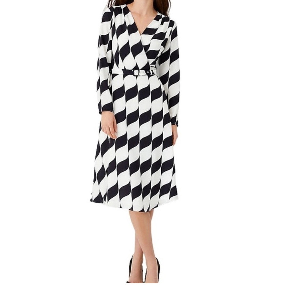 Ann Taylor Geometric Belted Dress
